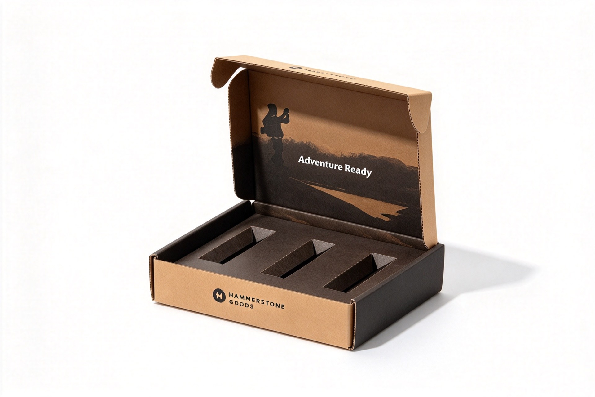 Adventure Gear Kraft Mailer Box with Inside Print and Slot Insert packaging product