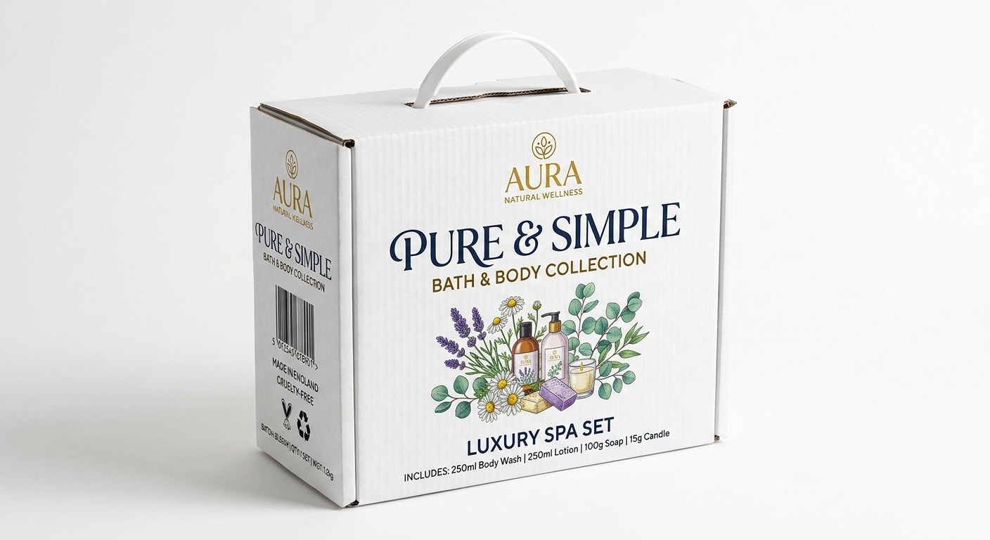 Aura Pure & Simple Spa Flat-Top Gift Box packaging product