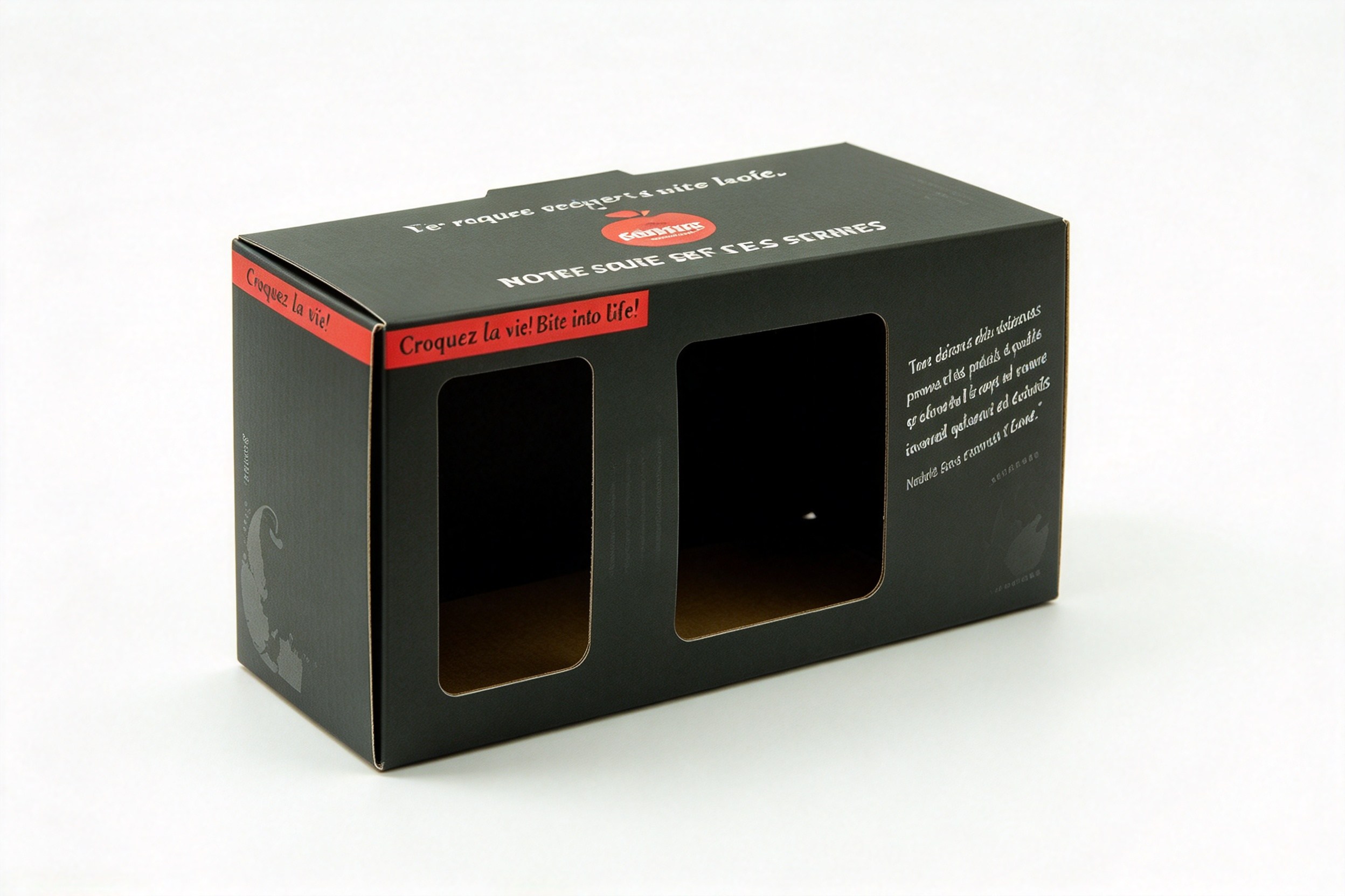 Black Two-Window Deli Presentation Box packaging product
