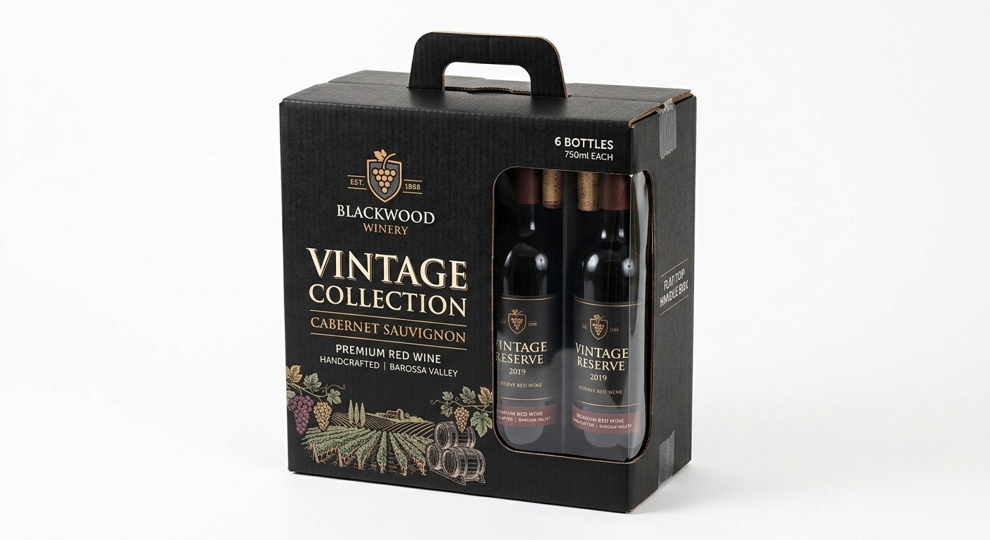 Blackwood Six-Bottle Wine Case with Molded Handle packaging product