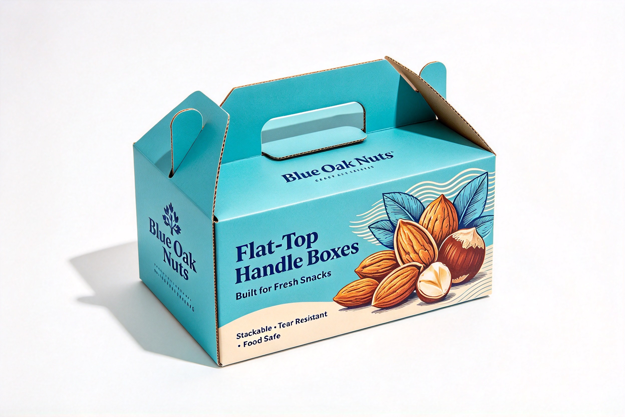 Blue Oak Nuts Flat-Top Snack Box packaging product