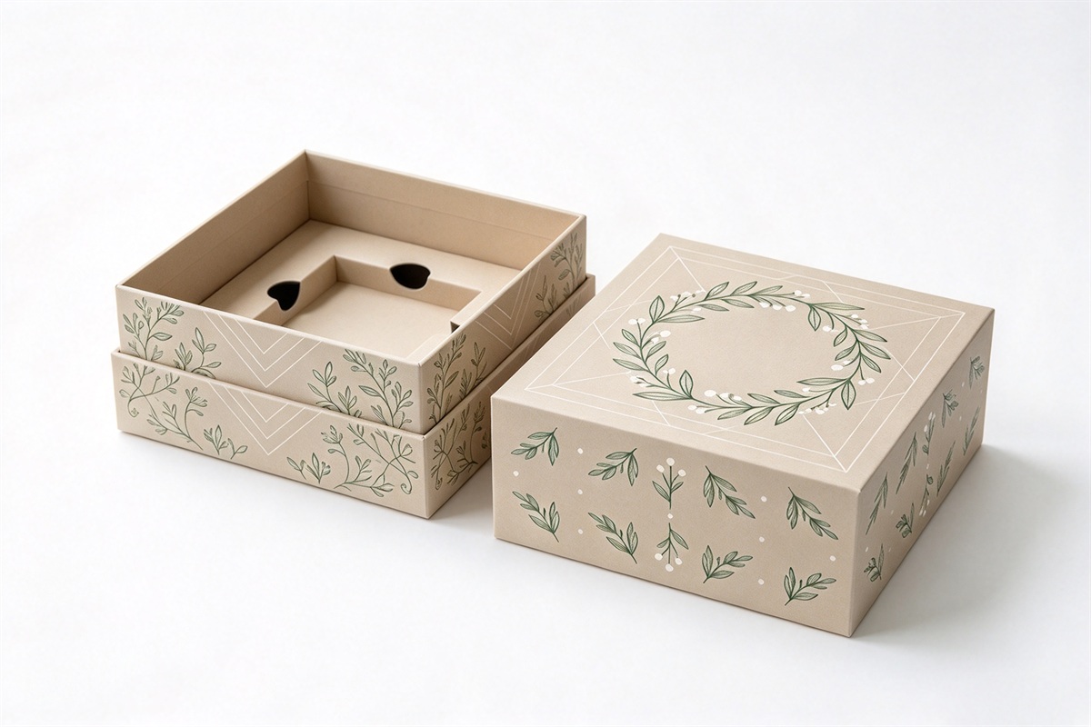Botanical Wreath Lid & Base Gift Box packaging product