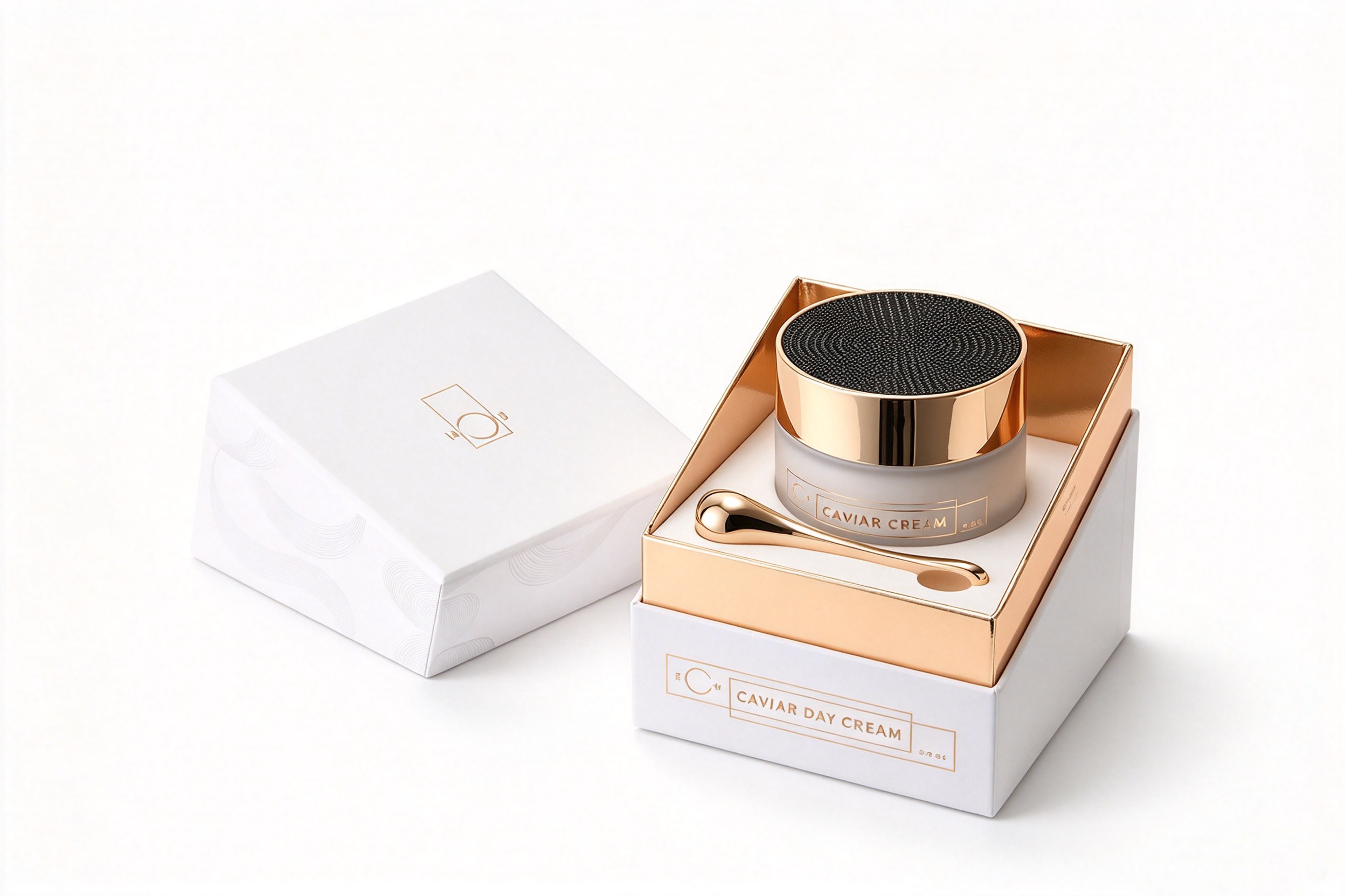 Caviar Cream Rigid Lid & Base Presentation Set packaging product