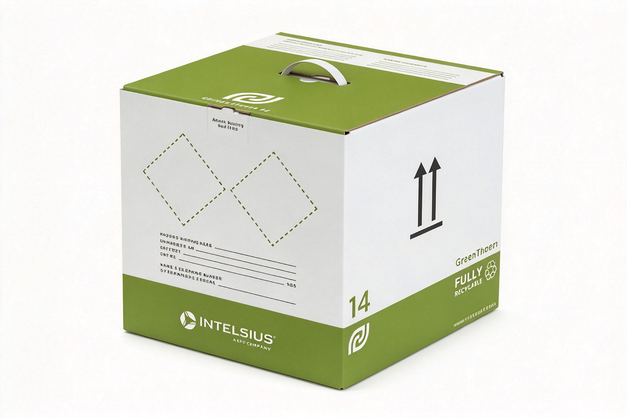 Fully Recyclable Green & White Cube Shipper packaging product