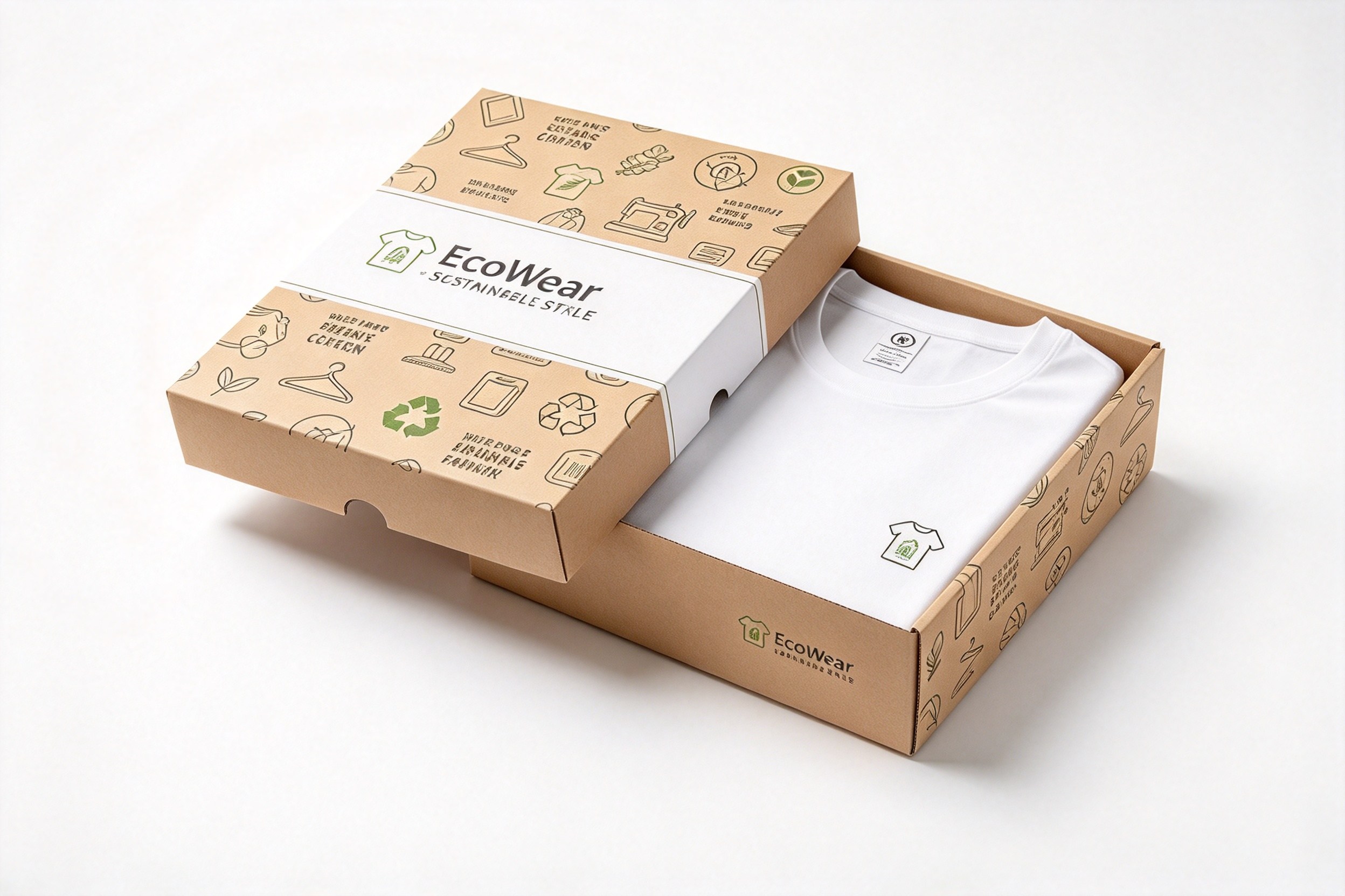 EcoWear Organic Tee Lid & Base Box with Belly Band packaging product