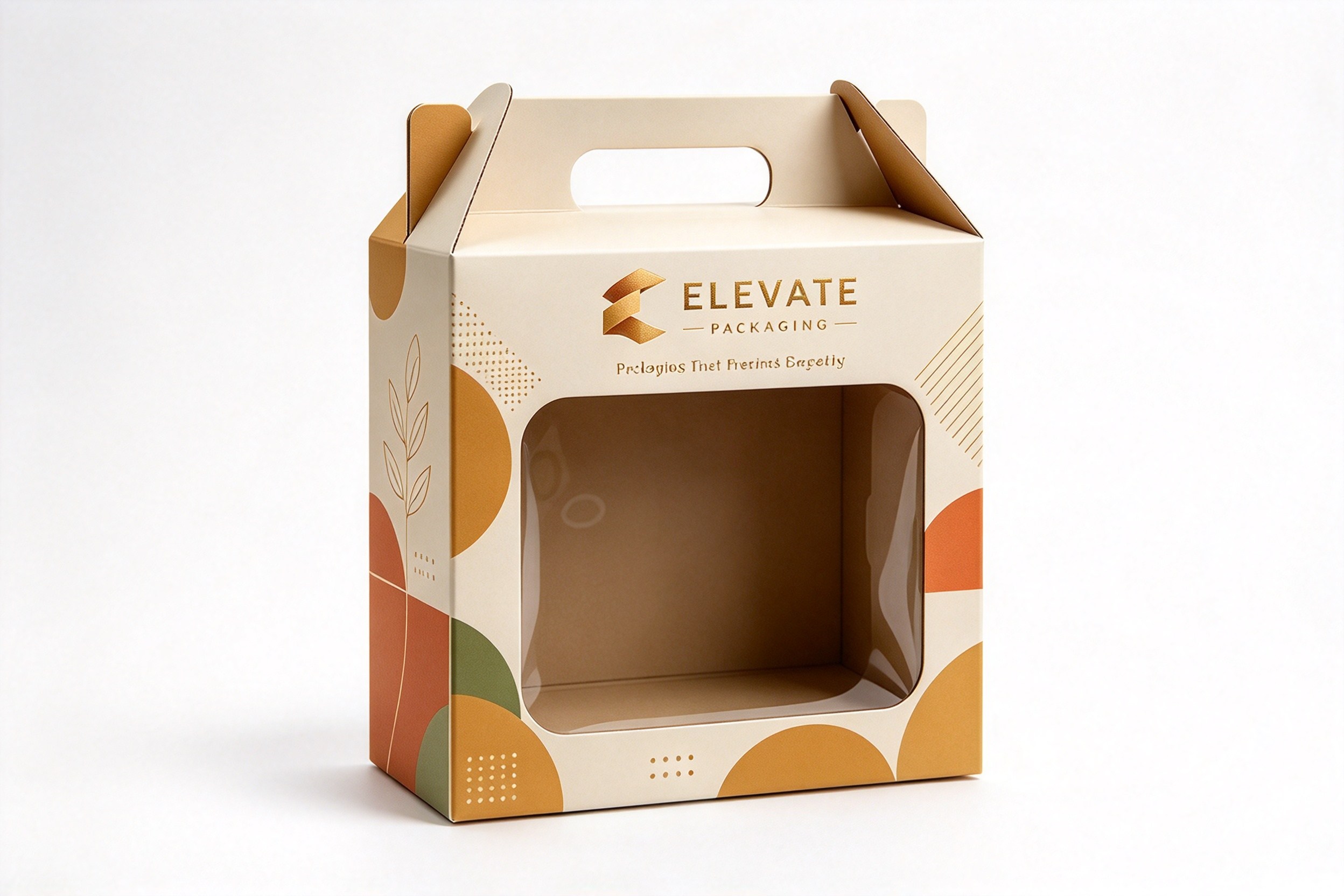 Elevate Gable Window Gift Box with Geometric Print packaging product