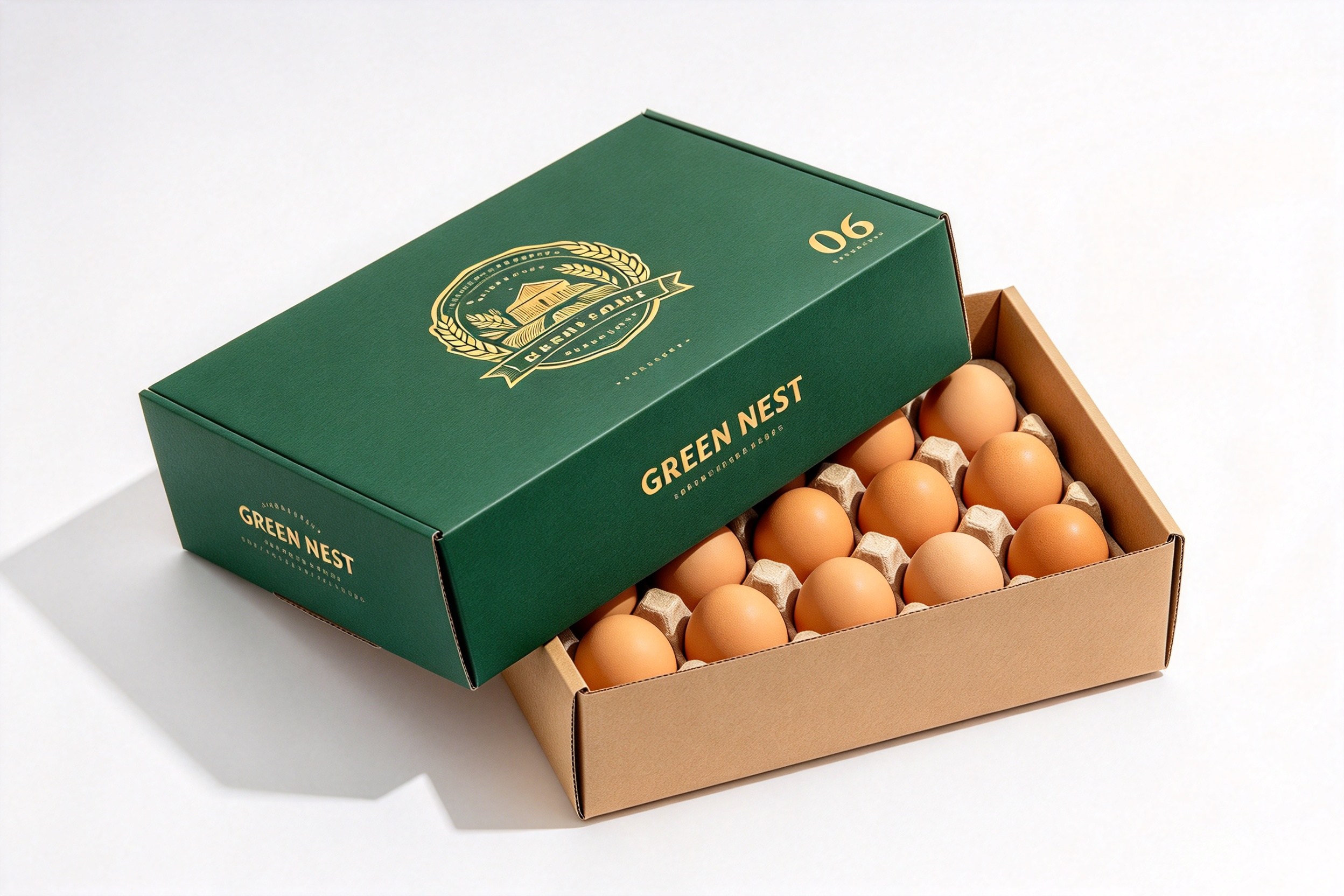 Farm Fresh Egg Lid & Base Box with Pulp Tray packaging product
