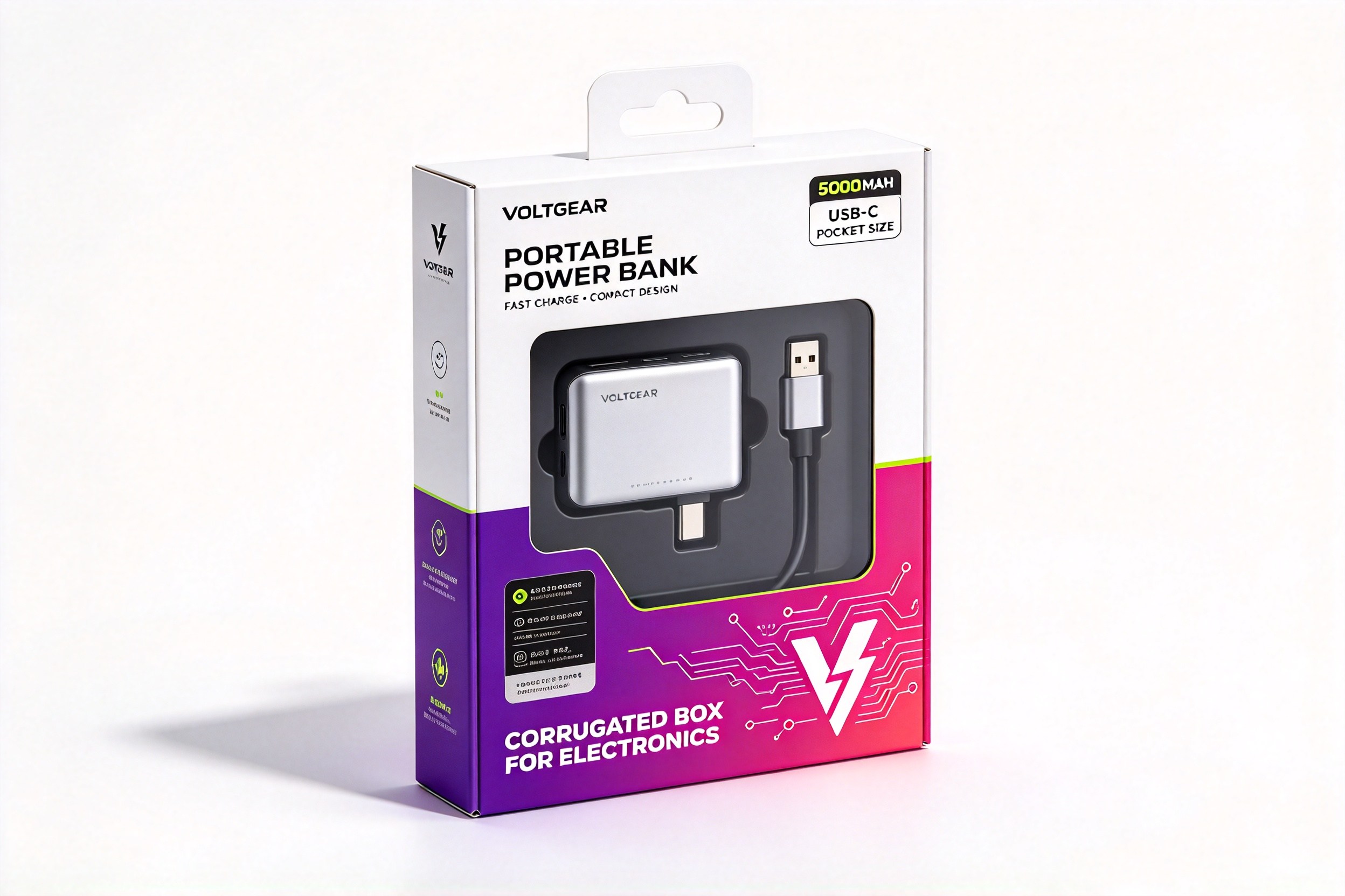 Fast-Charge Power Bank Hanging Box with Window Tray packaging product