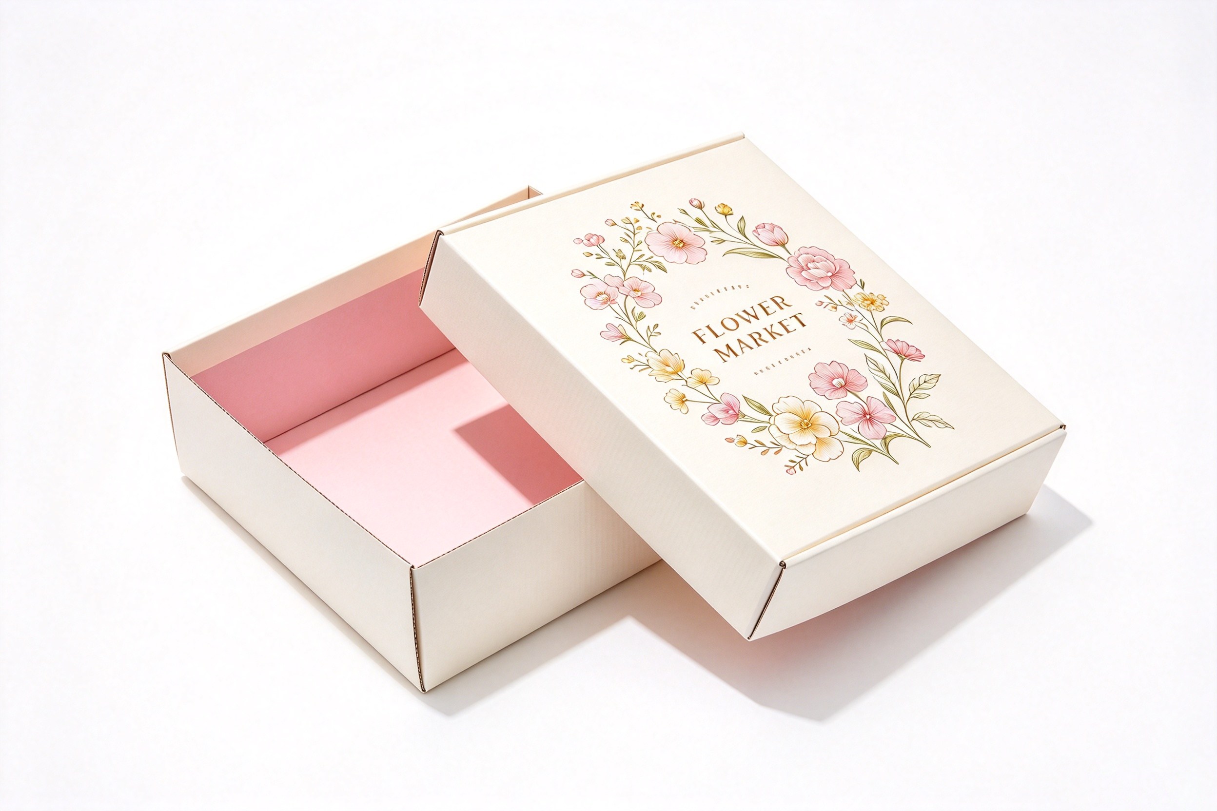 Flower Market Floral Lid & Base Gift Box packaging product