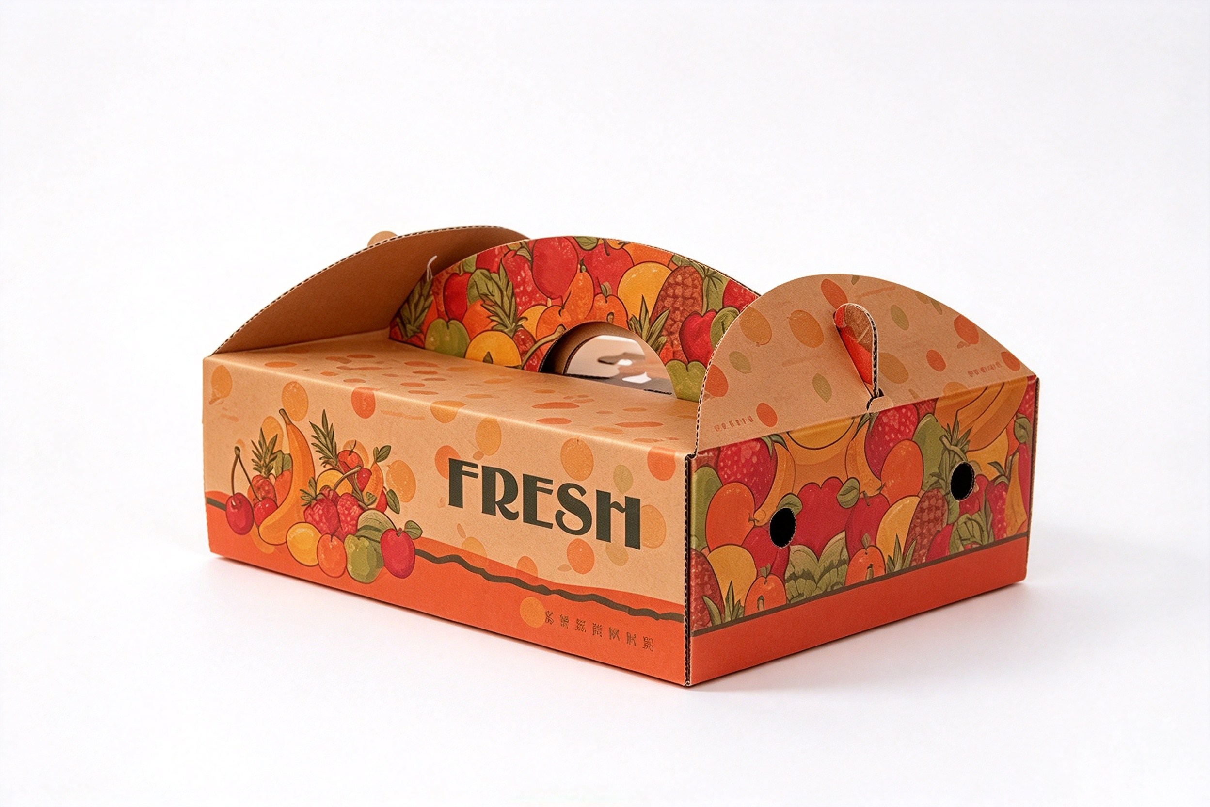 Fresh Fruit Illustrated Gable Carrier packaging product