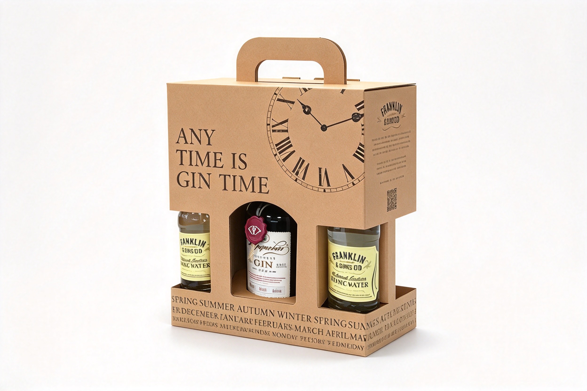 Any Time Is Gin Time Three-Bottle Window Carrier packaging product