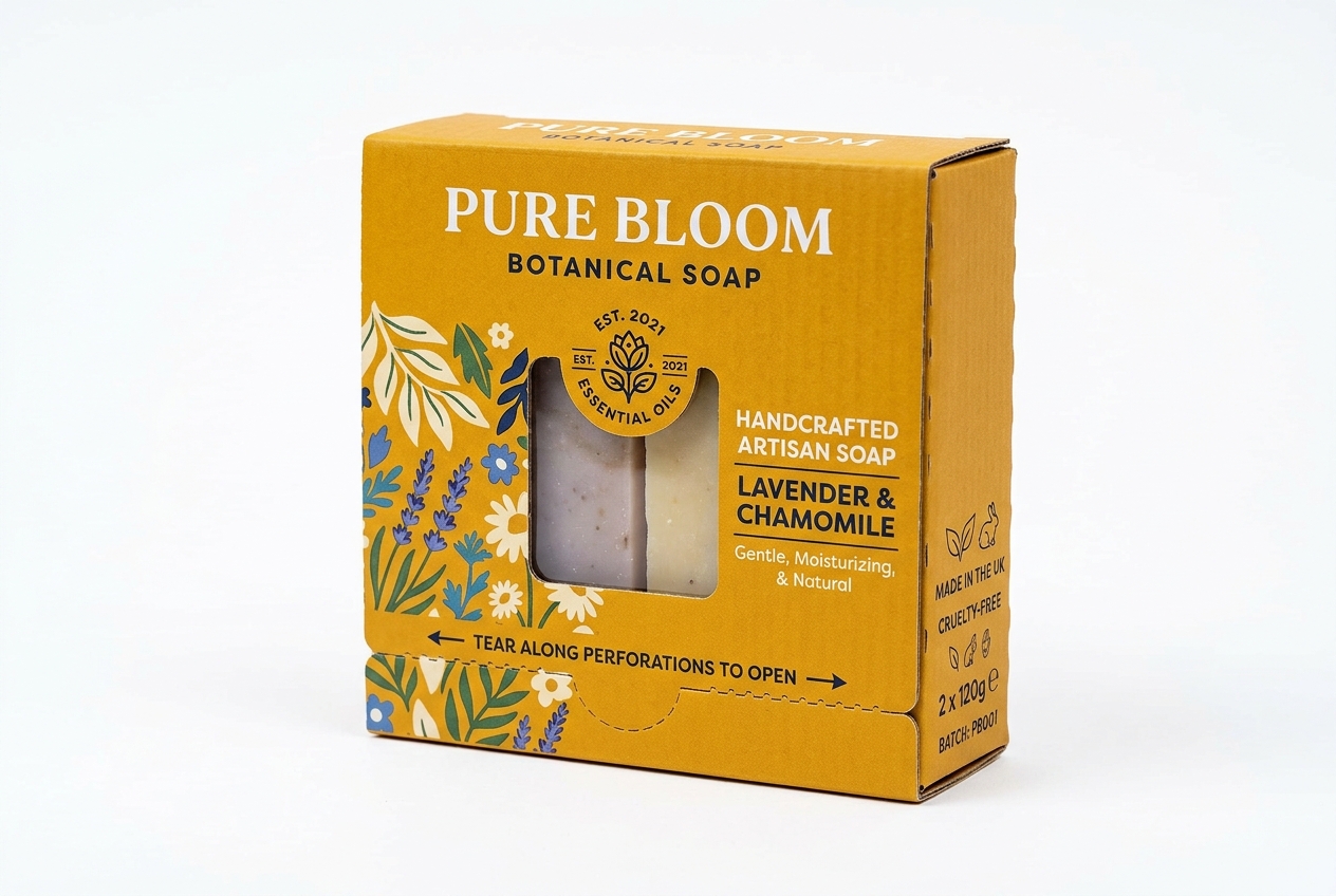 Botanical Soap Tear-Open Duo Box packaging product
