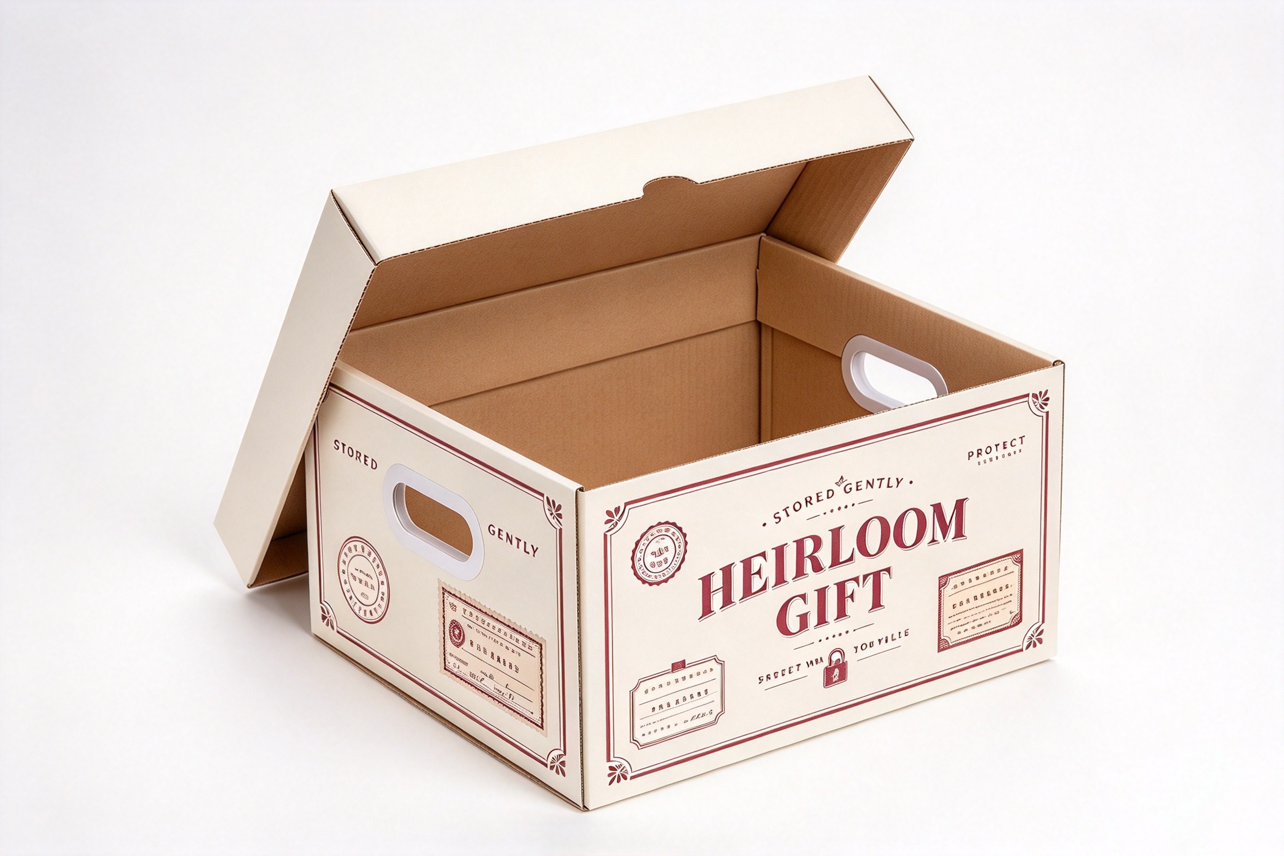 Heirloom Keepsake Storage Box with Handles packaging product