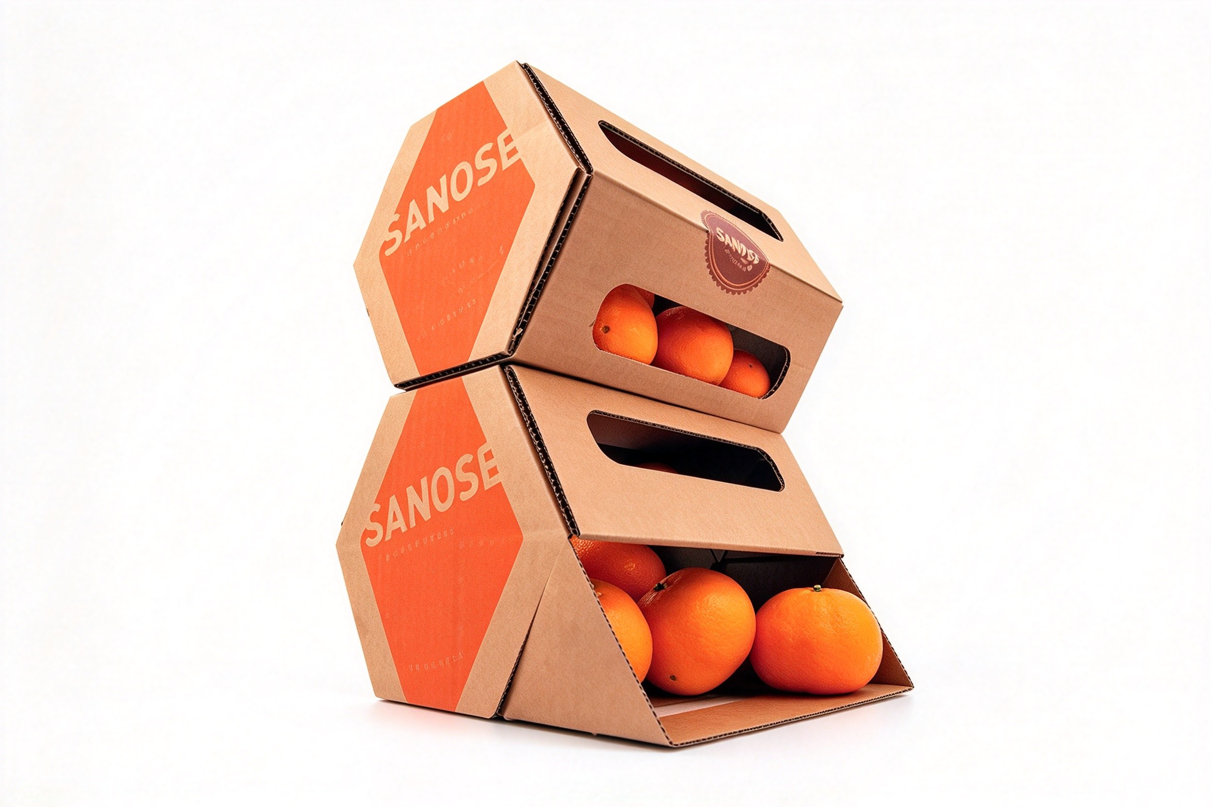 Hexagon Stacking Citrus Window Box packaging product