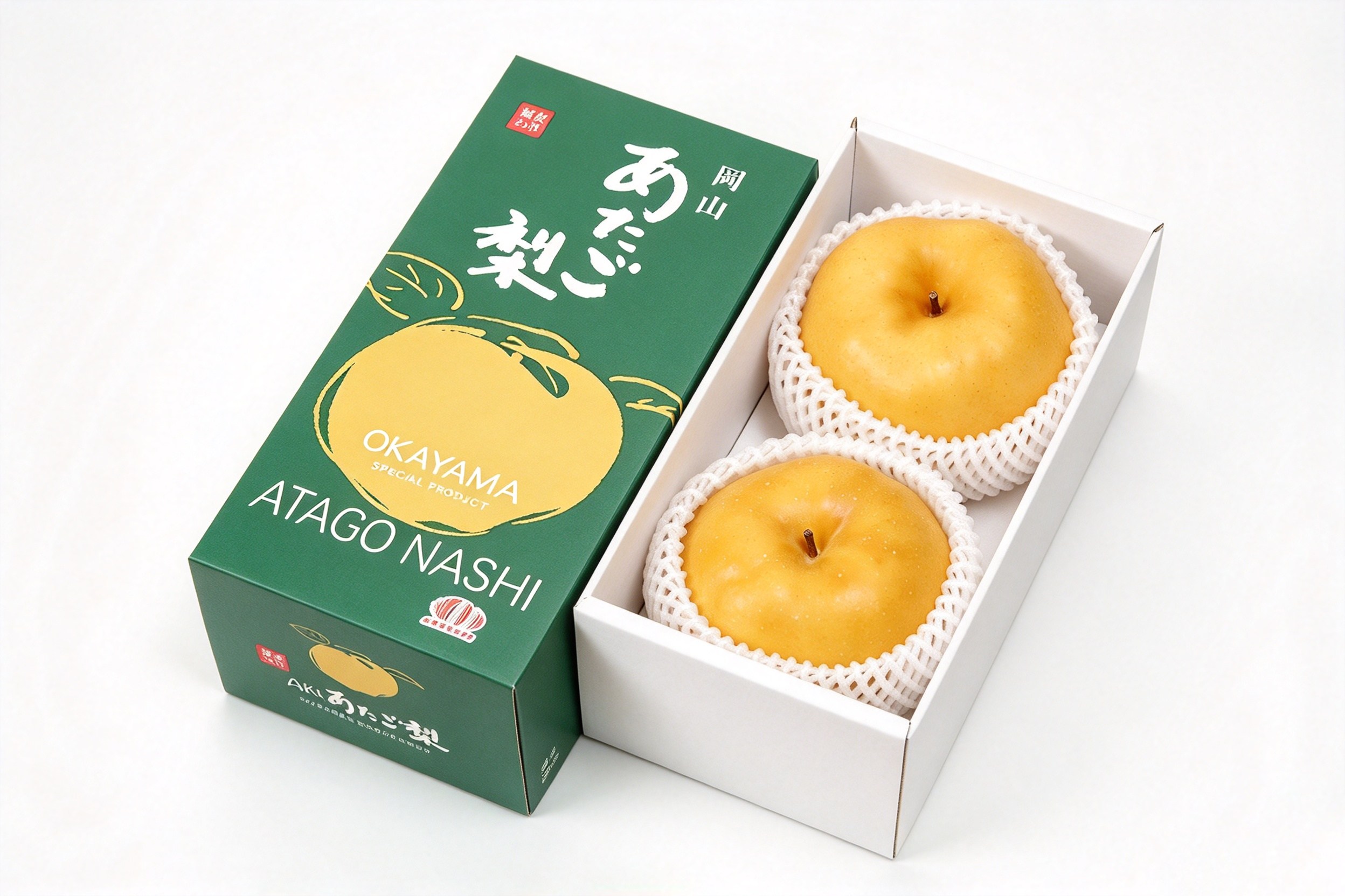 Japanese Nashi Pear Two-Pack Lid & Base Gift Box packaging product