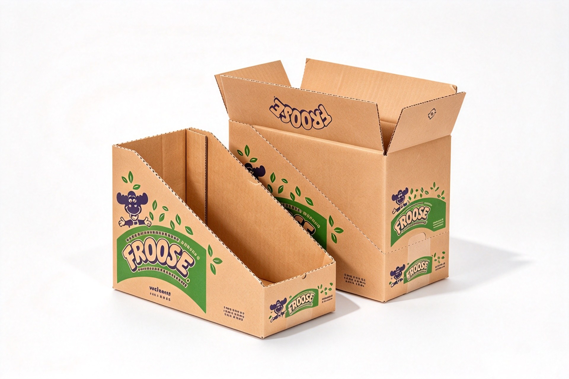 Kraft Countertop Display Tray & Roll-Front Shipper Set packaging product
