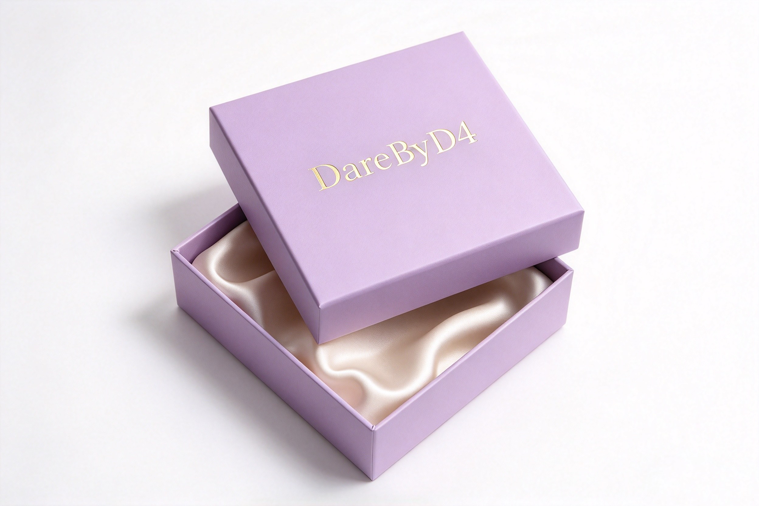 Lilac Gold-Foil Lid & Base Box with Satin Interior packaging product