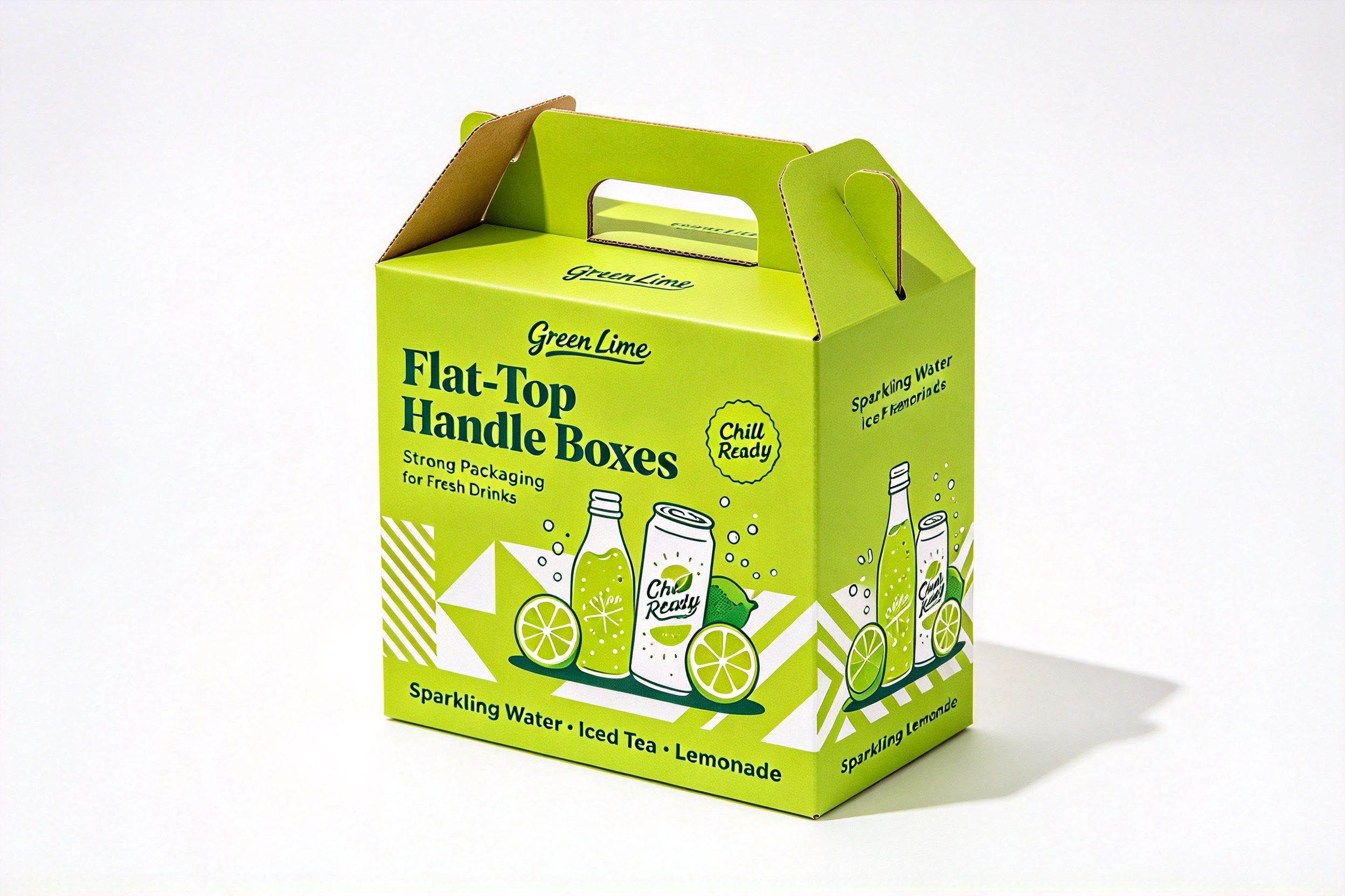 Green Lime Flat-Top Drink Carrier packaging product