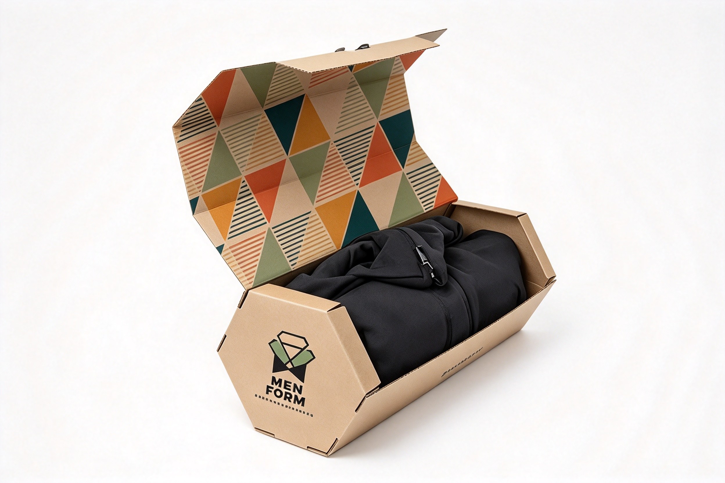 Men Form Hexagon End-Panel Apparel Box packaging product