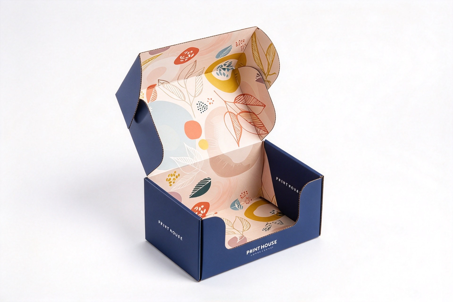 Navy Botanical Inside-Print Mailer Box packaging product