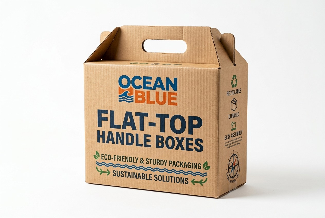 Ocean Blue Eco Flat-Top Handle Box packaging product