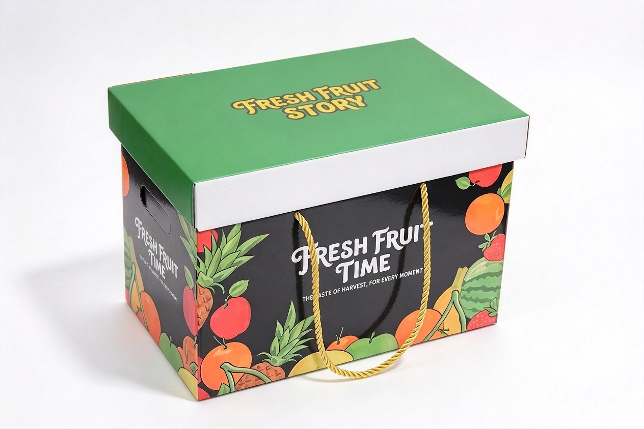 Premium Fruit Gift Tote Box with Telescoping Lid packaging product