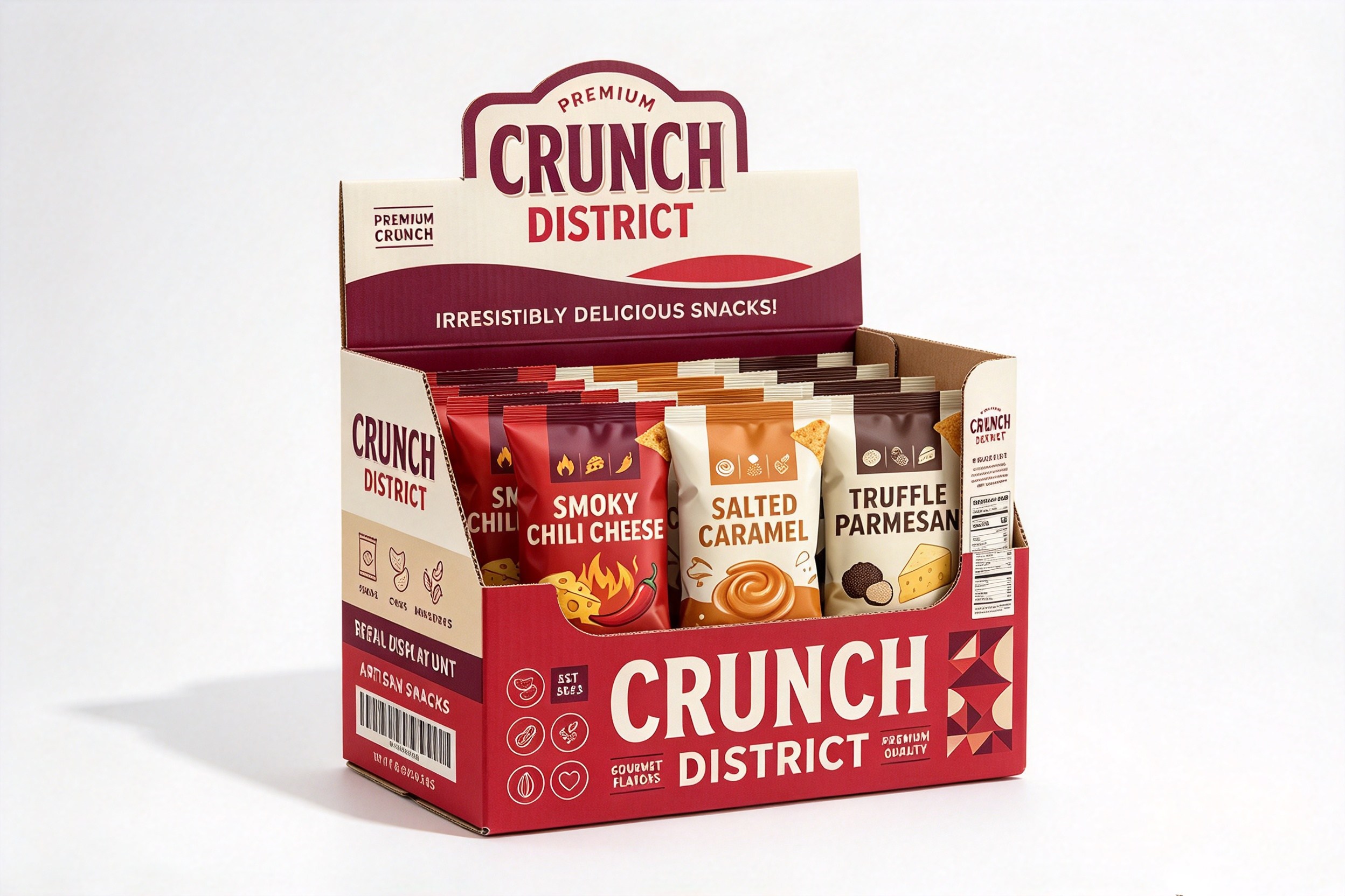 Premium Snack Counter Shipper Display with Header Card packaging product