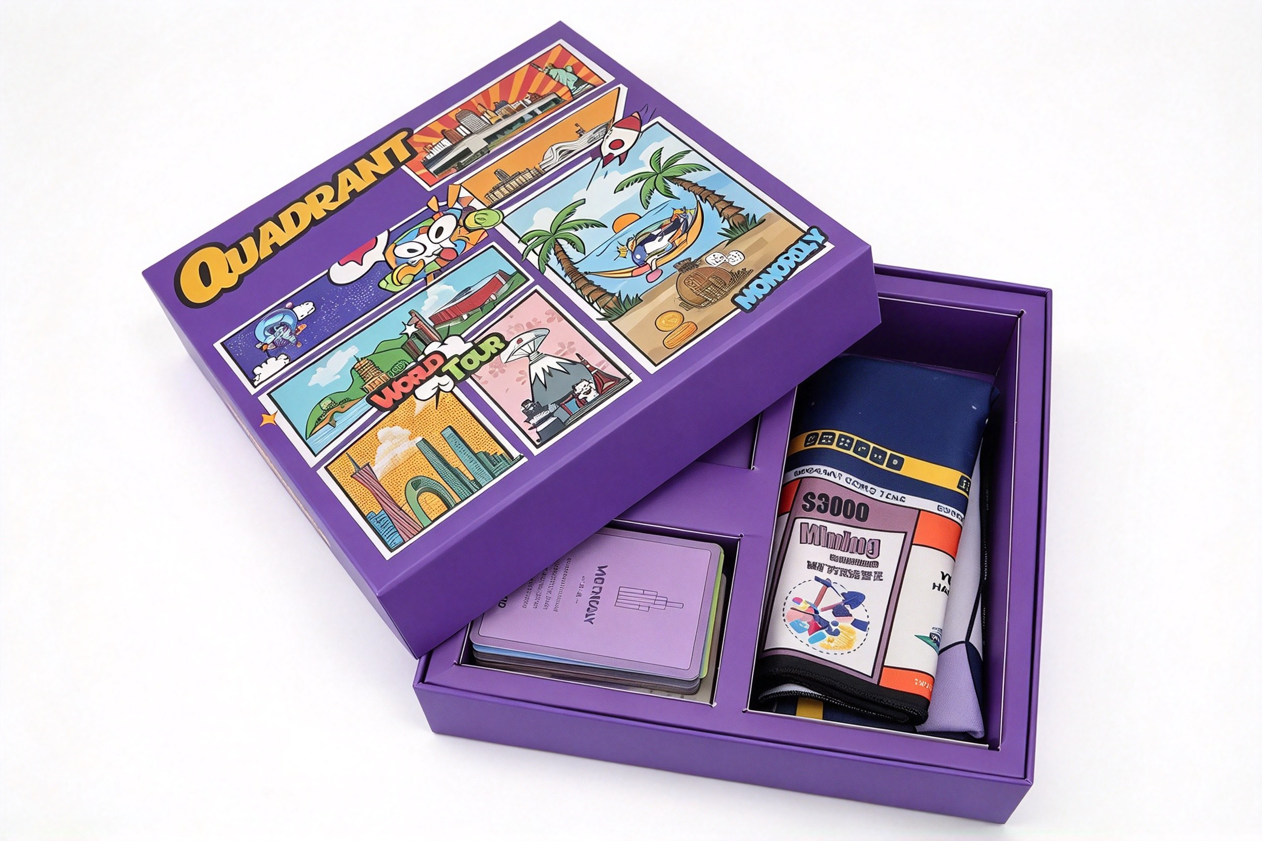 Quadrant World Tour Board Game Box with Molded Insert packaging product