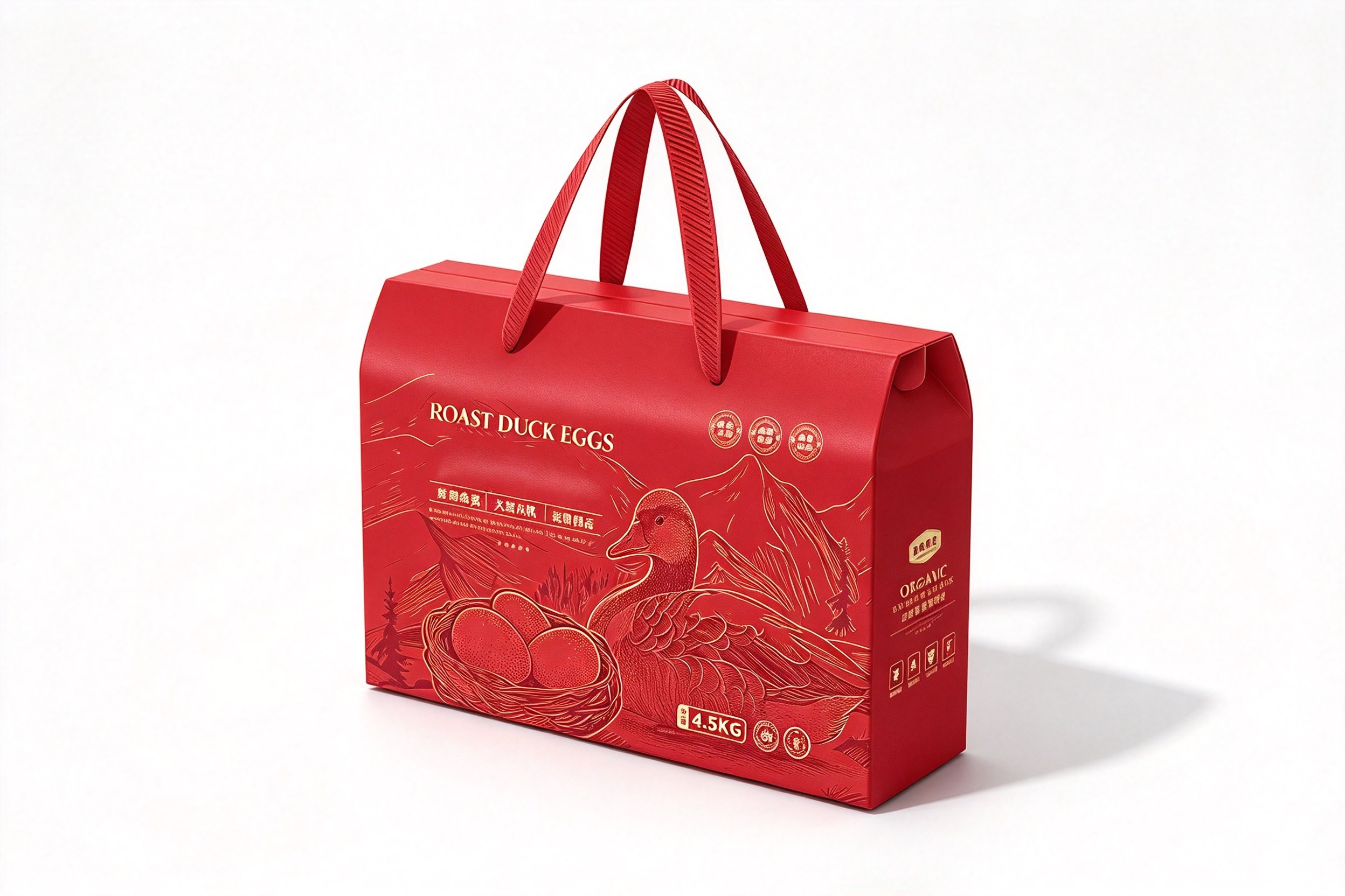Roast Duck Egg Gourmet Gift Box with Ribbon Handles packaging product