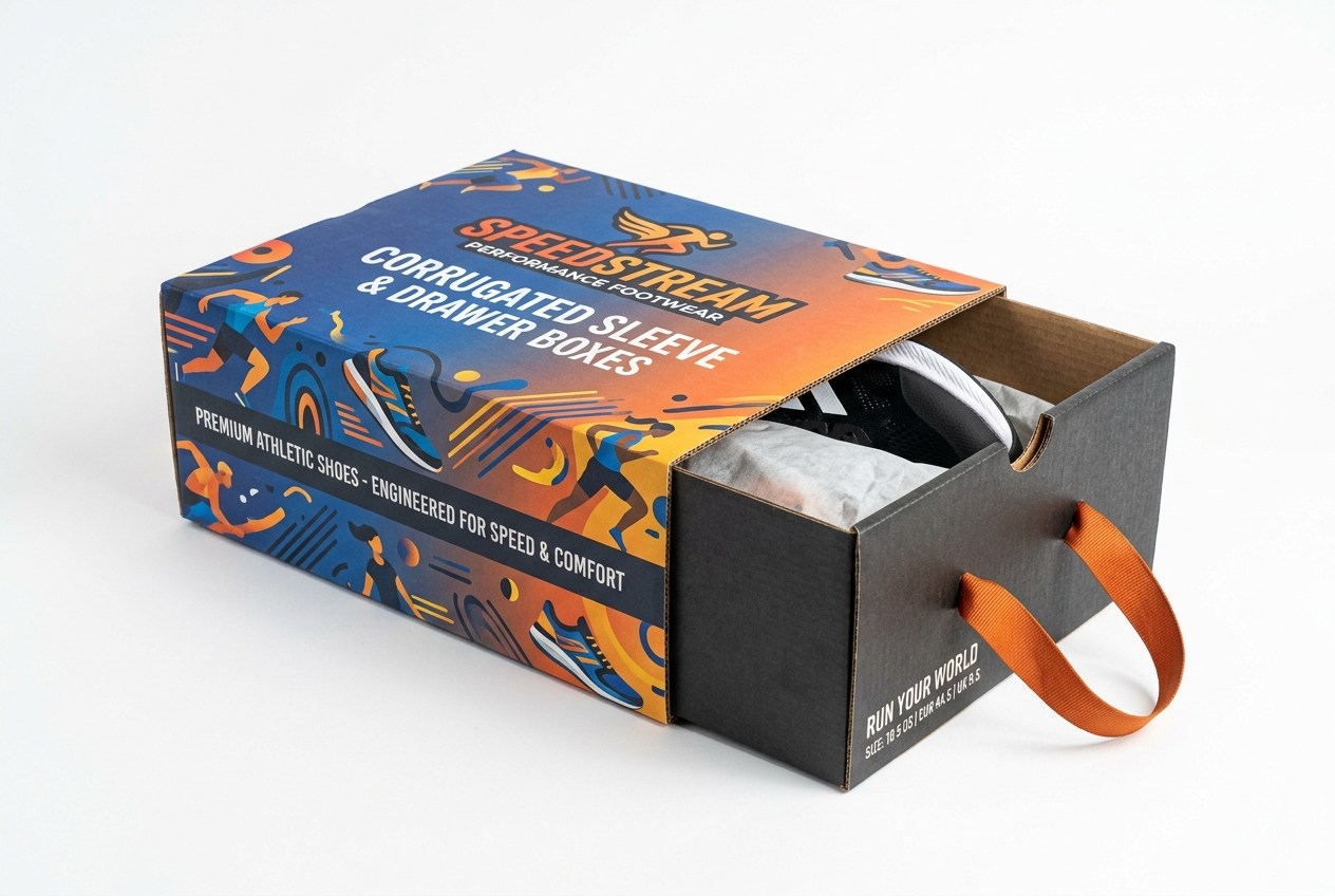Speedstream Performance Shoe Sleeve & Drawer Box packaging product