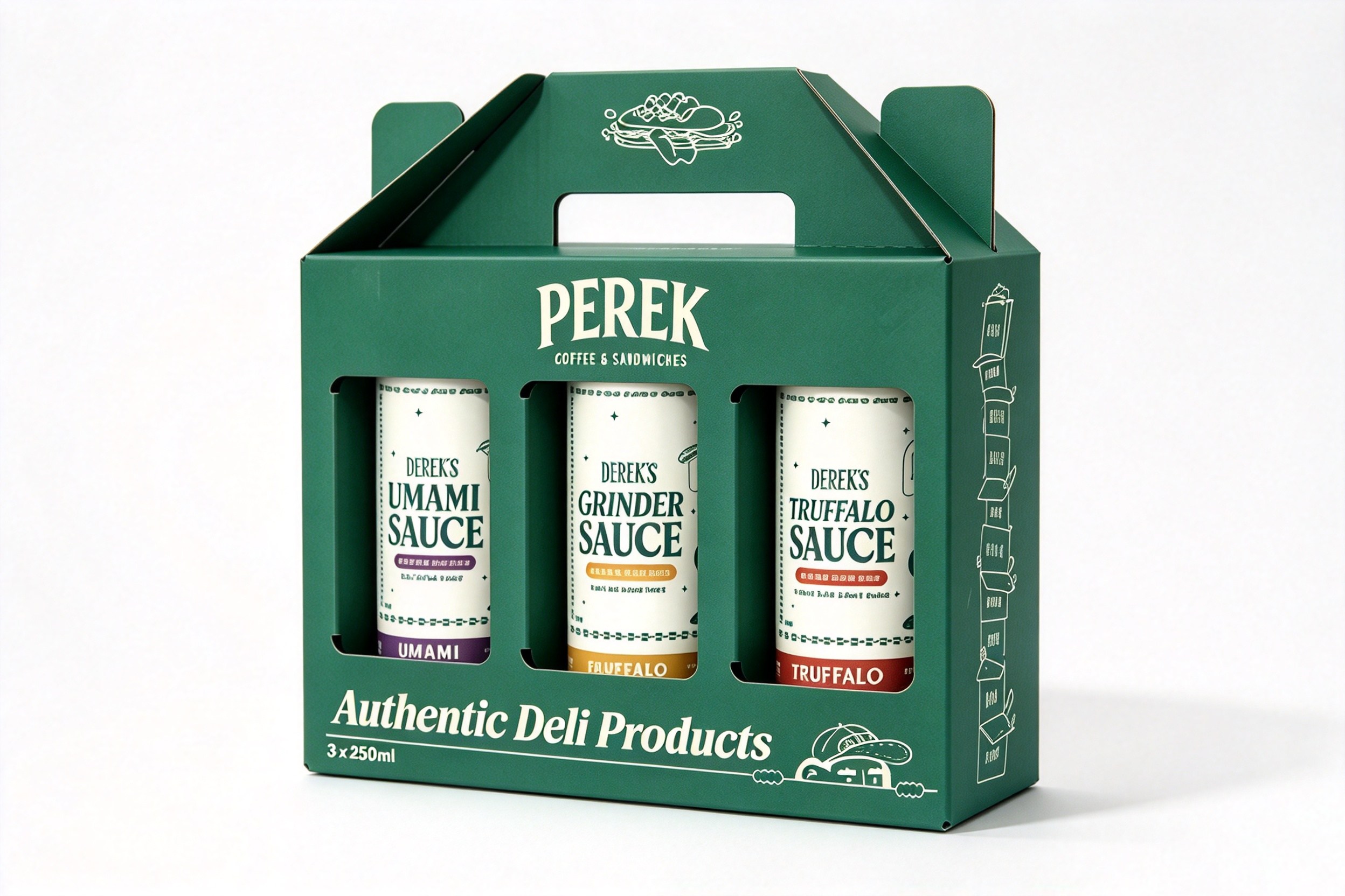 Three-Bottle Sauce Gable Carrier packaging product