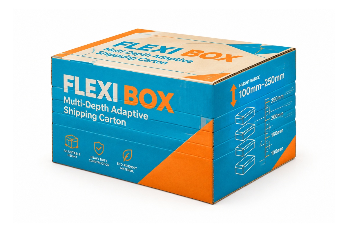 Variable-Depth Multi-Score Corrugated Adaptive Shipping Box packaging product