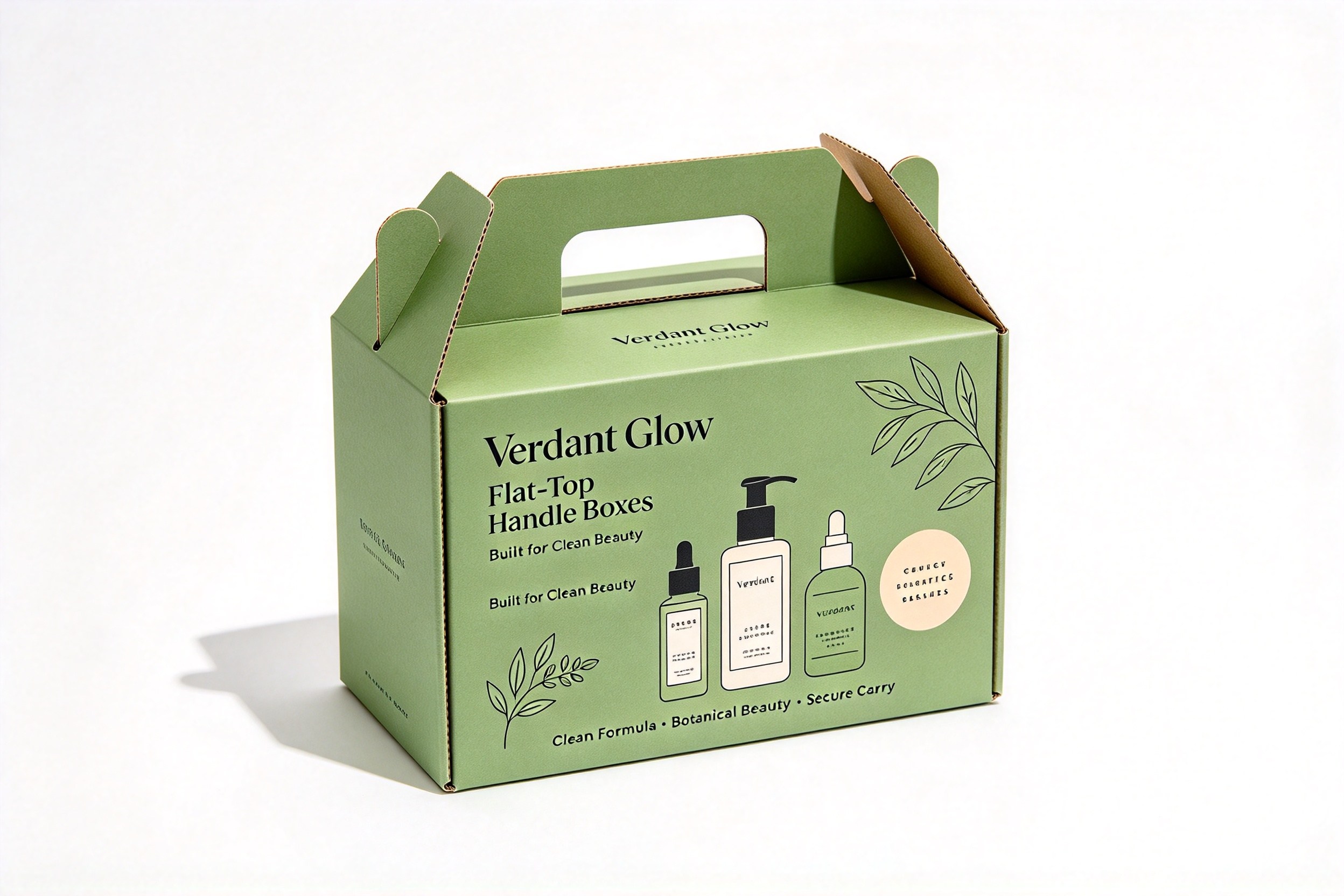 Verdant Glow Clean Beauty Flat-Top Carrier packaging product