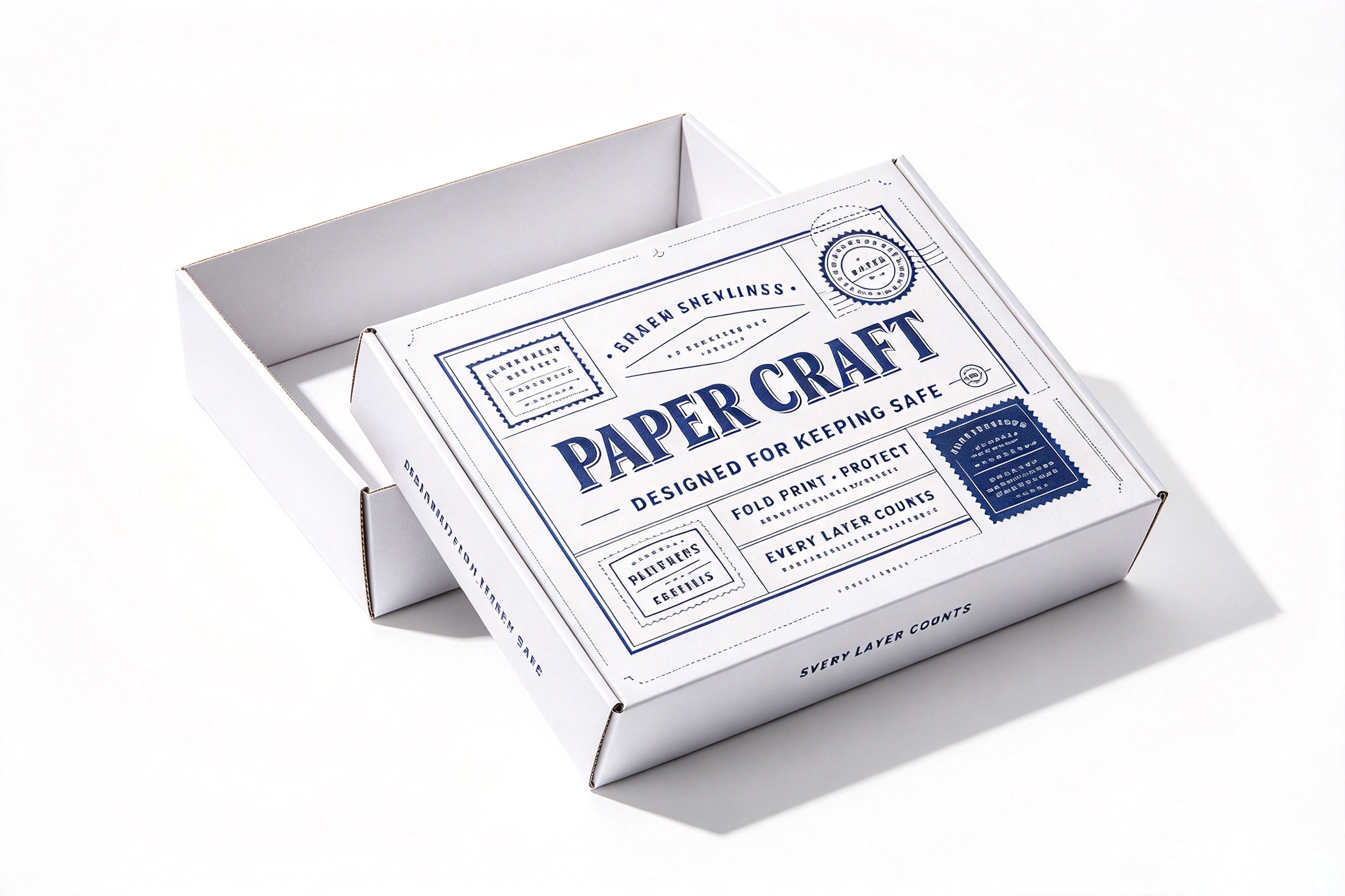 Paper Craft Vintage Ticket Lid & Base Box packaging product