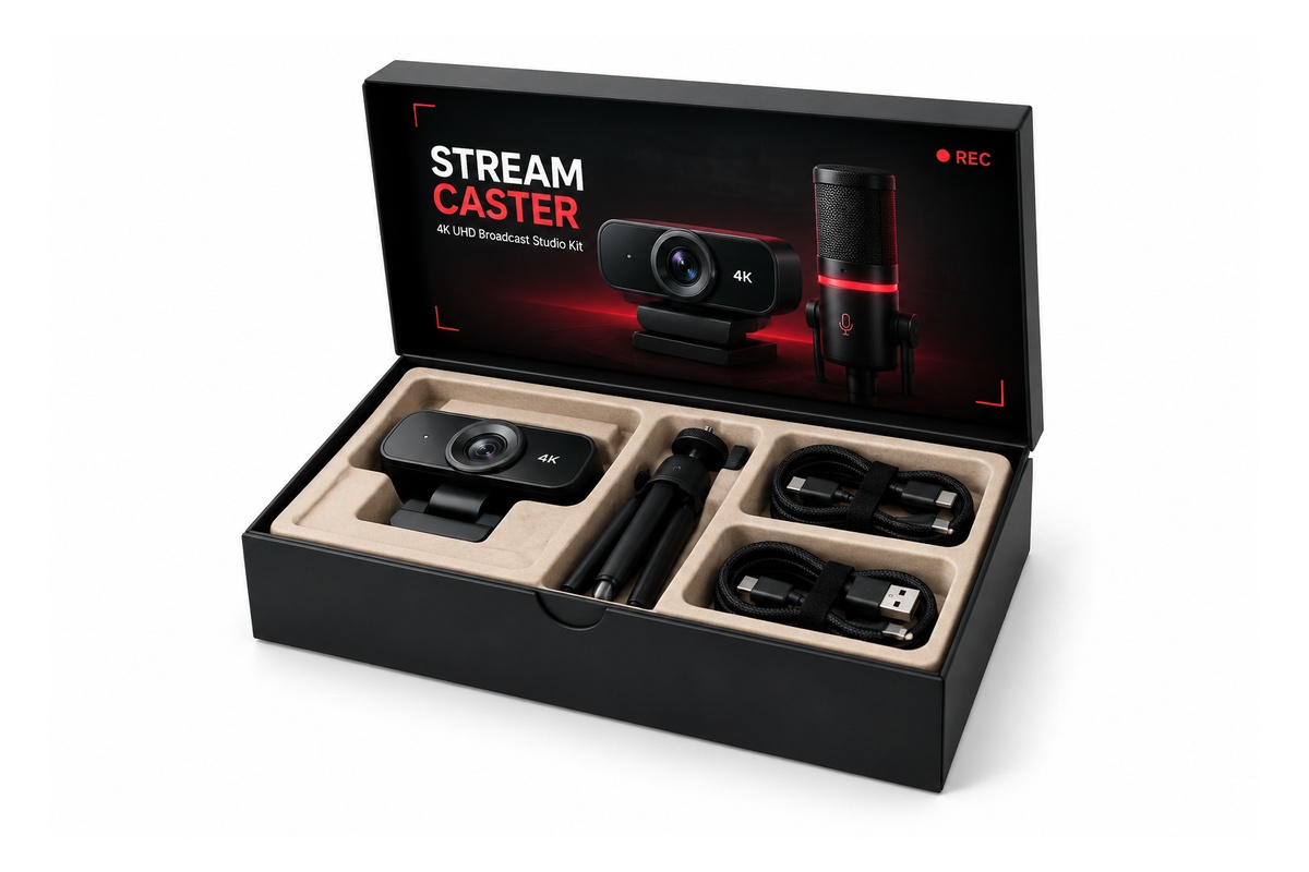 4K Broadcast Webcam & Audio Streaming Kit Modular Box packaging product