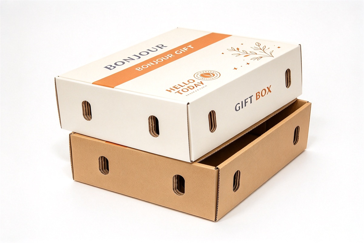 White Corrugated Lid & Base Box with Logo Print packaging product
