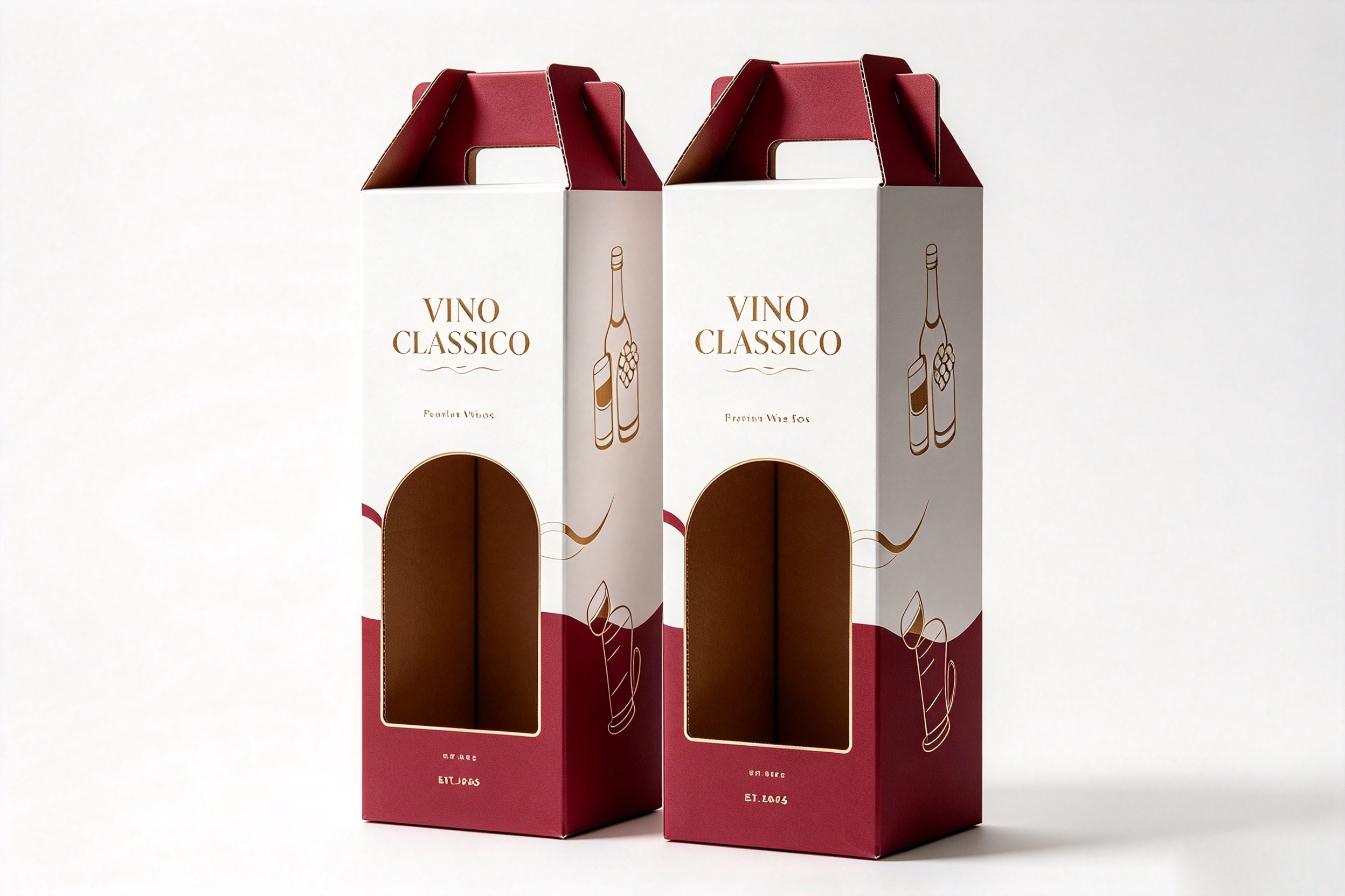 Single-Bottle Wine Carrier with Arched Window packaging product